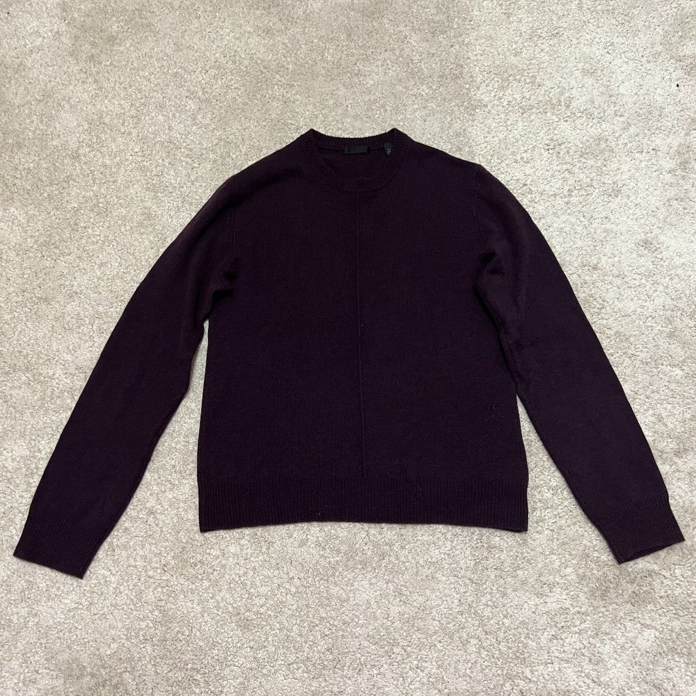ATM Cashmere Sweater Size Small Women Plum Purple Crew Neck Pullover Long Sleeve